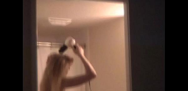  Young hot blonde gf naked in bathroom caught me recording